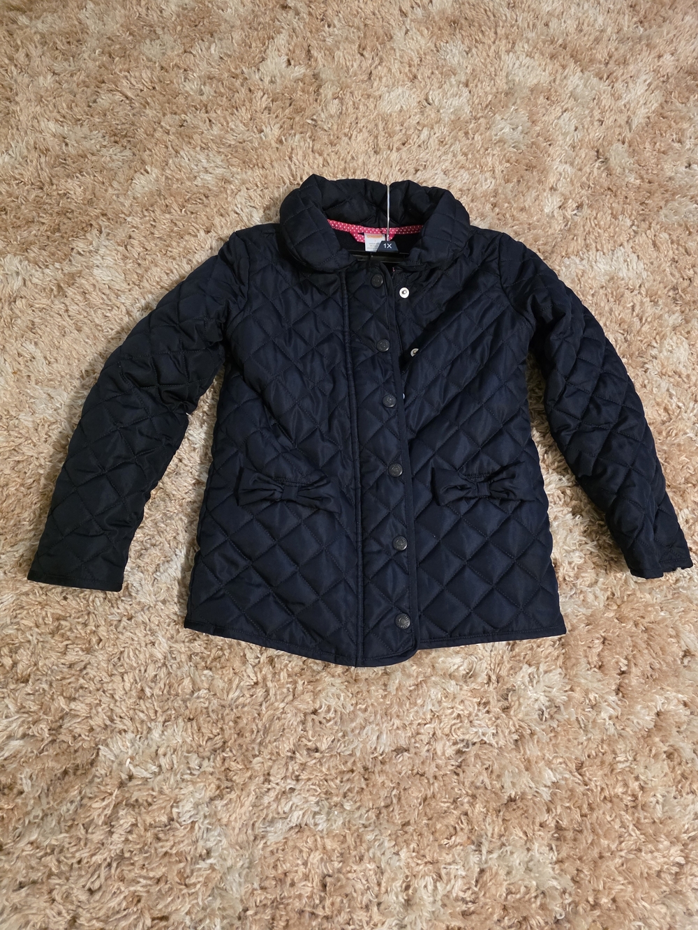 Gymboree Black Jacket with Pink Polka-Dot Trim